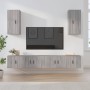 Set di Mobili Porta TV 6 pz Grigio Sonoma in Legno Multistrato