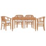 Set da Pranzo per Giardino 5 pz in Legno Massello di Teak