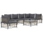 Set Divani da Giardino 7 pz con Cuscini Antracite in Polyrattan