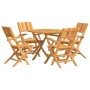 Set da Pranzo per Giardino 5 pz in Legno Massello di Teak