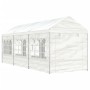 Gazebo con Tetto Bianco 6,69x2,28x2,69 m in Polietilene