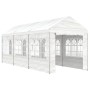 Gazebo con Tetto Bianco 6,69x2,28x2,69 m in Polietilene