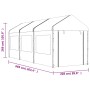 Gazebo con Tetto Bianco 6,69x2,28x2,69 m in Polietilene