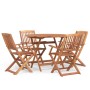 Set da Pranzo per Giardino 5 pz in Legno Massello di Acacia