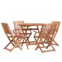 Set da Pranzo per Giardino 5 pz in Legno Massello di Acacia