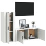 Set di Mobili Porta TV 2 pz Bianco in Legno Multistrato