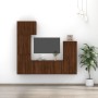 Set Mobili Porta TV 5 pz Rovere Marrone in Legno Multistrato