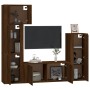 Set Mobili Porta TV 5 pz Rovere Marrone in Legno Multistrato