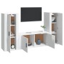 Set Mobili Porta TV 3 pz Bianco Lucido in Legno Multistrato