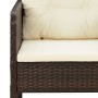 Set Divani da Giardino 5 pz con Cuscini Marrone in Polyrattan