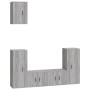 Set di Mobili Porta TV 5 pz Grigio Sonoma in Legno Multistrato