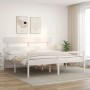 Letto per Anziani con Testiera Bianco 200x200 cm Legno Massello