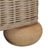 Divano a 2 Posti con Cuscini in Rattan Naturale