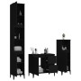 Set di Mobili da Bagno 3 pz Nero in Legno Multistrato