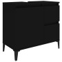 Set di Mobili da Bagno 3 pz Nero in Legno Multistrato