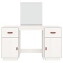Set Toeletta con Specchio Bianco in Legno Massello di Pino