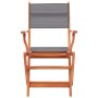Set Pranzo da Giardino 9 pz Grigio Legno Eucalipto e Textilene
