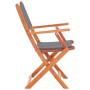 Set Pranzo da Giardino 9 pz Grigio Legno Eucalipto e Textilene