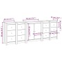 Credenza Nera 230x35x80 cm in Legno Massello di Pino