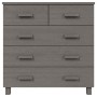 Credenza HAMAR Grigio Chiaro 79x40x80 cm Legno Massello di Pino