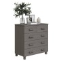 Credenza HAMAR Grigio Chiaro 79x40x80 cm Legno Massello di Pino