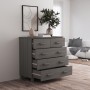 Credenza HAMAR Grigio Chiaro 79x40x80 cm Legno Massello di Pino