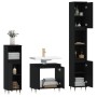 Set di Mobili da Bagno 3 pz Nero in Legno Multistrato