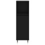Set di Mobili da Bagno 3 pz Nero in Legno Multistrato