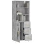 Credenza Grigio Cemento 69,5x34x180 cm in Legno Multistrato