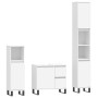 Set Mobili da Bagno 3 pz Bianco in Legno Multistrato