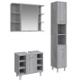 Set Mobili da Bagno 3 pz Grigio Sonoma in Legno Multistrato