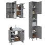 Set Mobili da Bagno 3 pz Grigio Sonoma in Legno Multistrato