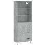 Credenza Grigio Cemento 69,5x34x180 cm in Legno Multistrato