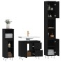 Set Mobili da Bagno 3 pz Nero in Legno Multistrato