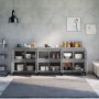 Credenze 3pz Grigio Cemento 60x35x70 cm in Legno Multistrato