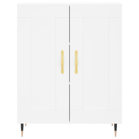 Credenza Bianca 69,5x34x180 cm in Legno Multistrato