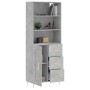 Credenza Grigio Cemento 69,5x34x180 cm in Legno Multistrato