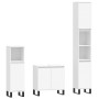 Set Mobili da Bagno 3 pz Bianco in Legno Multistrato