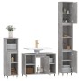Set Mobili da Bagno 3 pz Grigio Cemento in Legno Multistrato