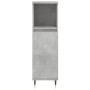 Set Mobili da Bagno 3 pz Grigio Cemento in Legno Multistrato