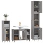 Set Mobili da Bagno 3 pz Grigio Sonoma in Legno Multistrato