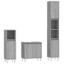 Set Mobili da Bagno 3 pz Grigio Sonoma in Legno Multistrato