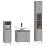 Set Mobili da Bagno 3 pz Grigio Sonoma in Legno Multistrato