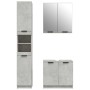 Set di Mobili da Bagno 3 pz Grigio Cemento in Legno Multistrato