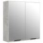 Set di Mobili da Bagno 3 pz Grigio Cemento in Legno Multistrato