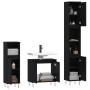 Set Mobili da Bagno 3 pz Nero in Legno Multistrato