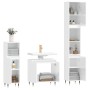 Set Mobili da Bagno 3 pz Bianco Lucido in Legno Multistrato