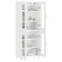 Credenza Bianco Lucido 69,5x34x180 cm in Legno Multistrato