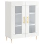 Credenza Bianco Lucido 69,5x34x180 cm in Legno Multistrato