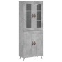 Credenza Grigio Cemento 69,5x34x180 cm in Legno Multistrato